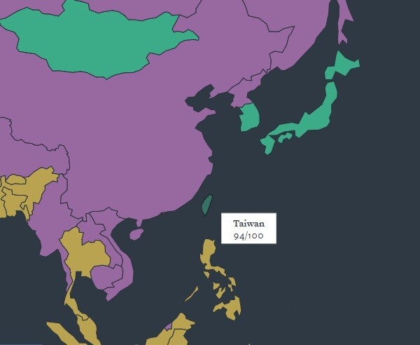 Тайвань – на втором месте по уровню свободы в Азии по версии Freedom House